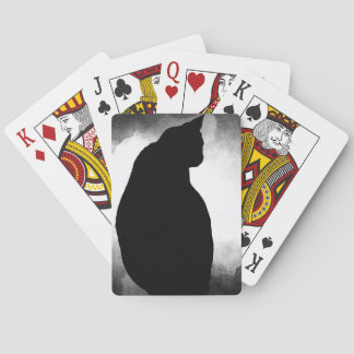 Zwarte kat Silhouette Pokerkaarten