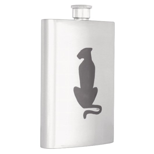 Zwarte Kat Silhouette roestvrijstalen kolf Flacon (Rechts)