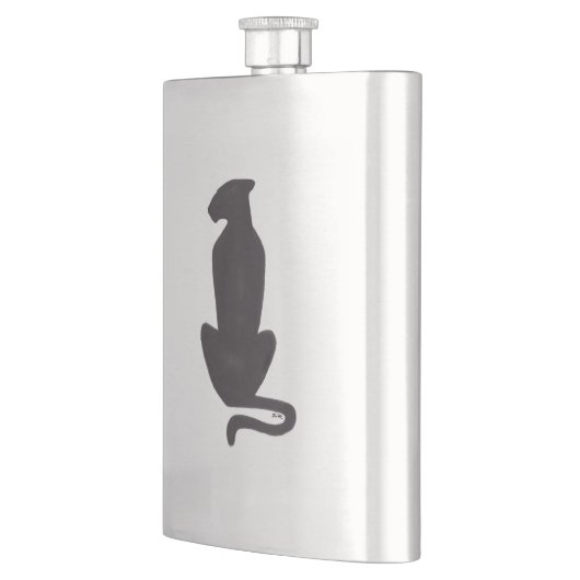 Zwarte Kat Silhouette roestvrijstalen kolf Flacon (Links)