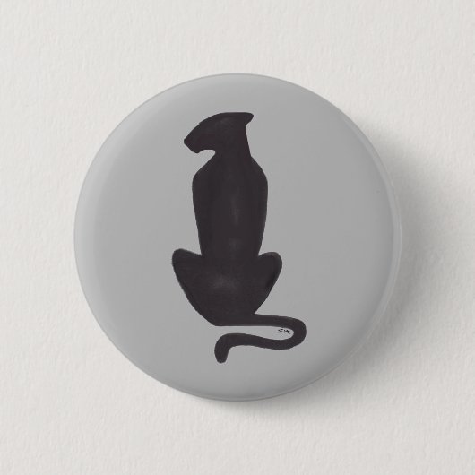 Zwarte Kat Silhouette ronde knop Button 5,7 Cm (Voorkant)