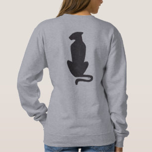 Zwarte kat Silhouette vrouwen grijze sweatshirt ac