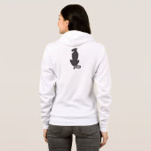 Zwarte Kat Silhouette vrouwen witte Bella zip hood Hoodie (Achterkant volledig)
