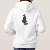 Zwarte kat Silhouette vrouwen witte hoodie (Achterkant)