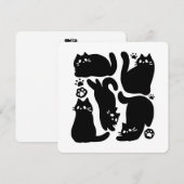 Zwarte Kat Silhouetten - Mooie Kattendesign Feestdagenkaart (Voorkant / Achterkant)