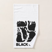 Zwarte kat silhouetten - Schattige katachtige ontw Bad Handdoek (Handdoek)
