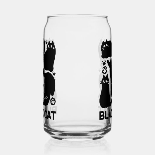 Zwarte kat silhouetten - Schattige katachtige ontw Blikvorm Glas (Links)