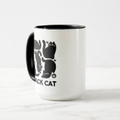 Zwarte kat silhouetten - Schattige katachtige ontw Mok (Voorkant links)