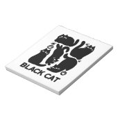 Zwarte kat silhouetten - Schattige katachtige ontw Notitieblok (Linkerzijde)