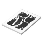 Zwarte kat silhouetten - Schattige katachtige ontw Notitieblok (Linkerzijde)