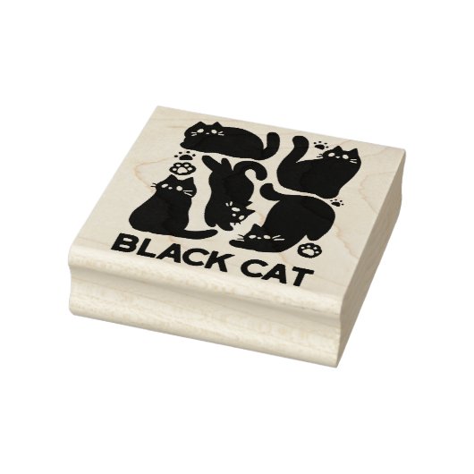 Zwarte kat silhouetten - Schattige katachtige ontw Rubberstempel (Stempel)