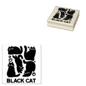 Zwarte kat silhouetten - Schattige katachtige ontw Rubberstempel (Gestempeld)