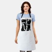 Zwarte kat silhouetten - Schattige katachtige ontw Schort (Gedragen)