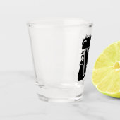 Zwarte kat silhouetten - Schattige katachtige ontw Shot Glas (Links)