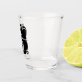 Zwarte kat silhouetten - Schattige katachtige ontw Shot Glas (Rechts)