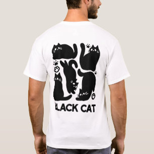 Zwarte kat silhouetten - Schattige katachtige ontw T-shirt