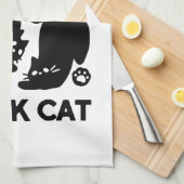 Zwarte kat silhouetten - Schattige katachtige ontw Theedoek (Quarter Fold)