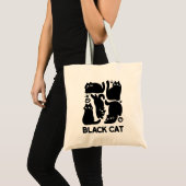 Zwarte kat silhouetten - Schattige katachtige ontw Tote Bag (Voorkant (product))