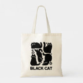 Zwarte kat silhouetten - Schattige katachtige ontw Tote Bag (Achterkant)