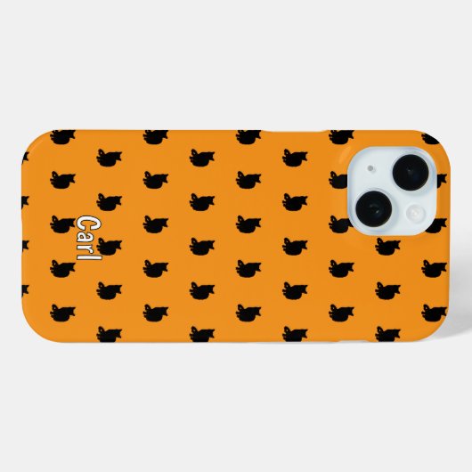 Zwarte kat (Sinaasappel) Case-Mate iPhone Case (Achterkant (horizontaal))