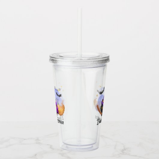 Zwarte kat sisses acryl drinkbeker (Rechts)