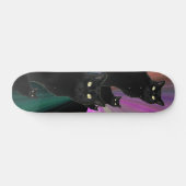 Zwarte kat Skateboard (Horizontaal)