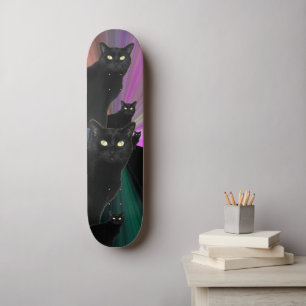 Zwarte kat-skateboard persoonlijk skateboard
