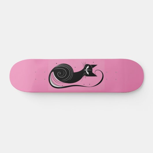 ZWARTE KAT SKATEBOARD ROZE DECK (Horizontaal)