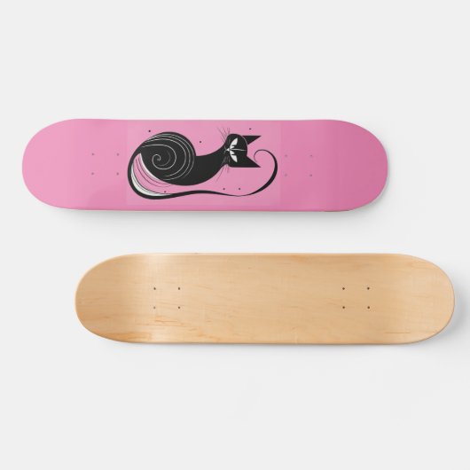ZWARTE KAT SKATEBOARD ROZE DECK (Horizontaal)