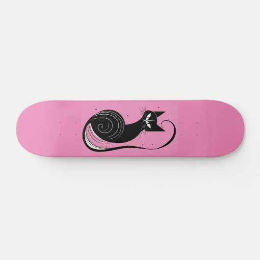 ZWARTE KAT SKATEBOARD ROZE DECK (Horizontaal)
