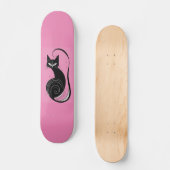ZWARTE KAT SKATEBOARD ROZE DECK (Voorkant)