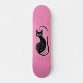 ZWARTE KAT SKATEBOARD ROZE DECK (Voorkant)