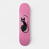 ZWARTE KAT SKATEBOARD ROZE DEK (Voorkant)
