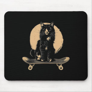  Zwarte Kat Skateboarden Grappig Skateboard C Muismat