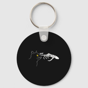 Zwarte Kat Skelet Hand Boop Halloween Cos Sleutelhanger