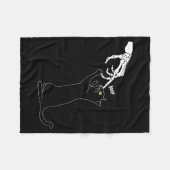 Zwarte Kat Skelet Hand Boop Kat Neus Grappig Fleece Deken (Voorkant (Horizontaal))