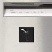 Zwarte Kat Skelet Hand Boop Kat Neus Grappig Magneet (Insitu (Vaatwasser))