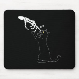 Zwarte Kat Skelet Hand Boop Kat Neus Grappig Muismat