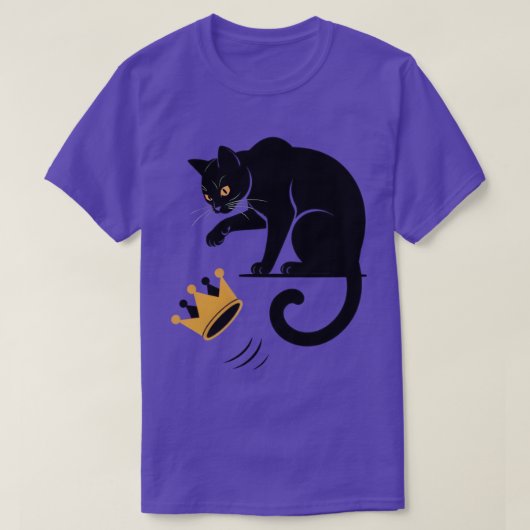 Zwarte Kat Slaat de Kroon T-shirt (Design voorkant)