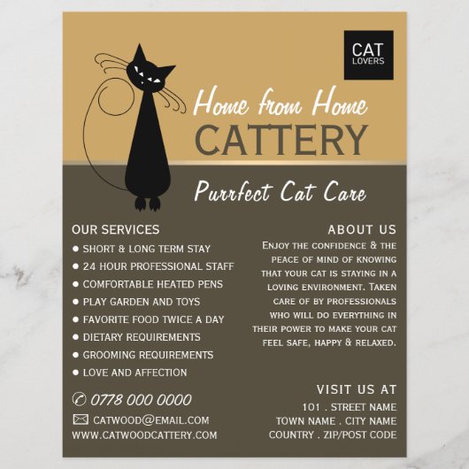 Zwarte kat, slagader, instapbord, Adverteren Flyer (Voorkant)