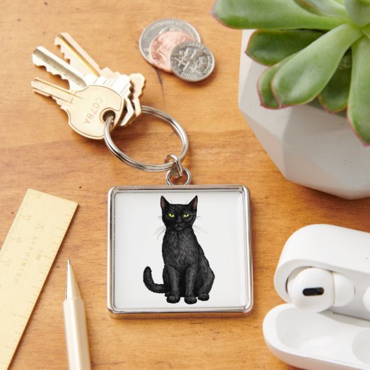 Zwarte kat sleutelhanger (Bureau)