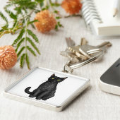 Zwarte kat sleutelhanger (Zijkant)