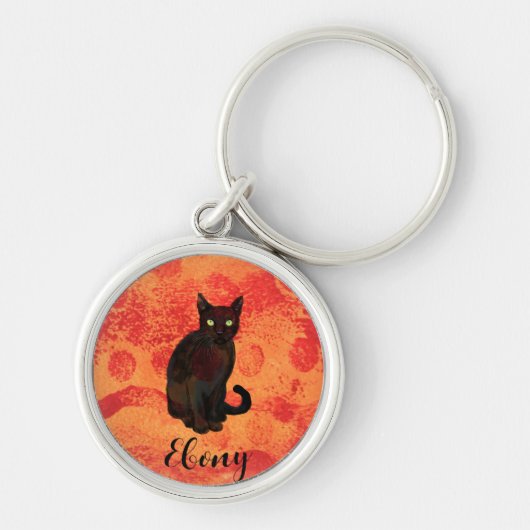 Zwarte kat sleutelhanger (Voorkant)