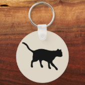 zwarte kat sleutelhanger (Voorkant)