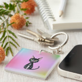 Zwarte Kat Sleutelhanger (Voorkant Rechts)