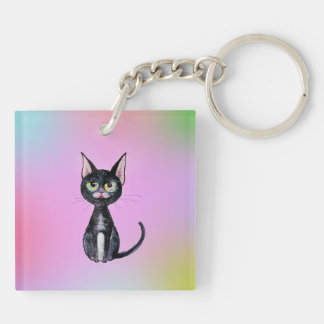 Zwarte Kat Sleutelhanger
