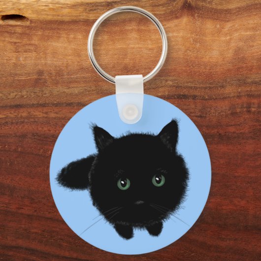 Zwarte kat sleutelhanger (Voorkant)