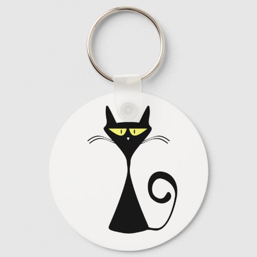 Zwarte kat sleutelhanger (Voorkant)