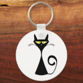 Zwarte kat sleutelhanger (Voorkant)