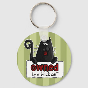zwarte kat sleutelhanger