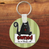 zwarte kat sleutelhanger (Voorkant)